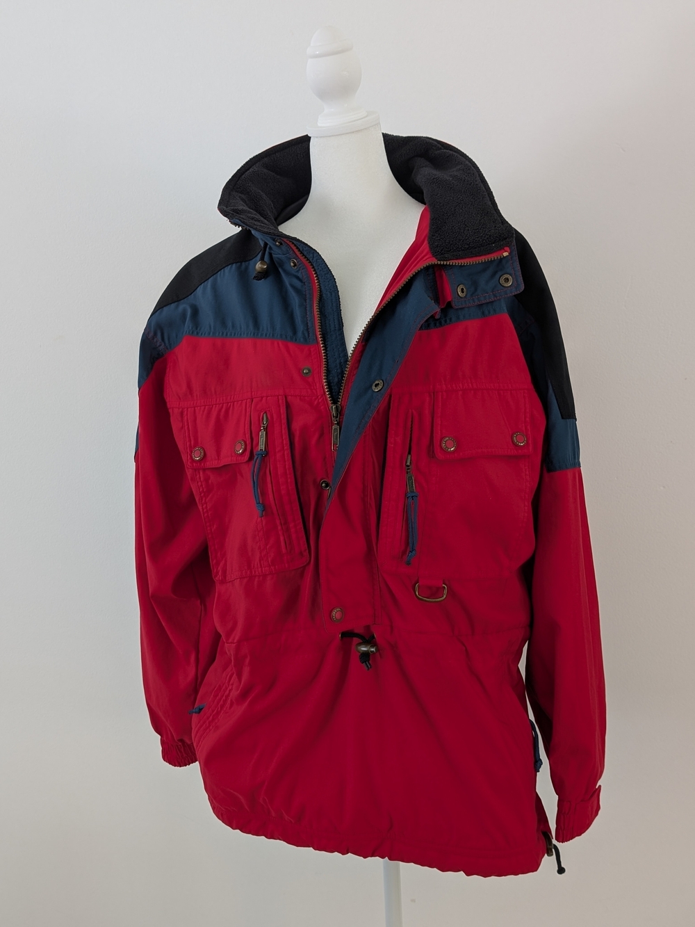 Marker LTD Jacket Unisex Red Navy Mock Neck Collar Ski Outdoor Sports